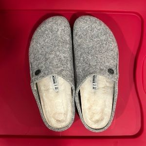 Birkenstock fleece lined slip ons